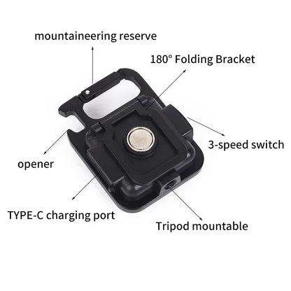 High Bright COB LED Flashlight Multifunctional Camping Lamp Work Light Outdoor Portable 500mAh USB Charging Waterproof