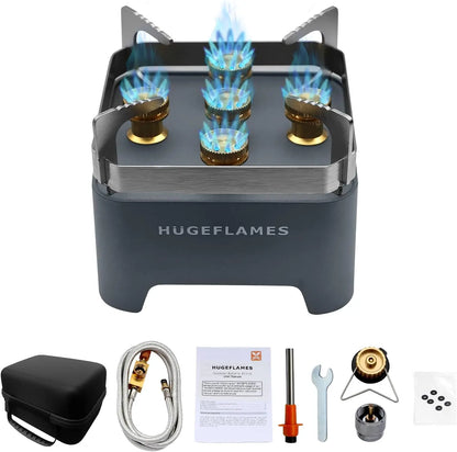 Portable Camping Stove, Powerful Gas Stove, Propane Camp Stove with Carrying Case, 30,000 Small Propane Stove, Gas Burners