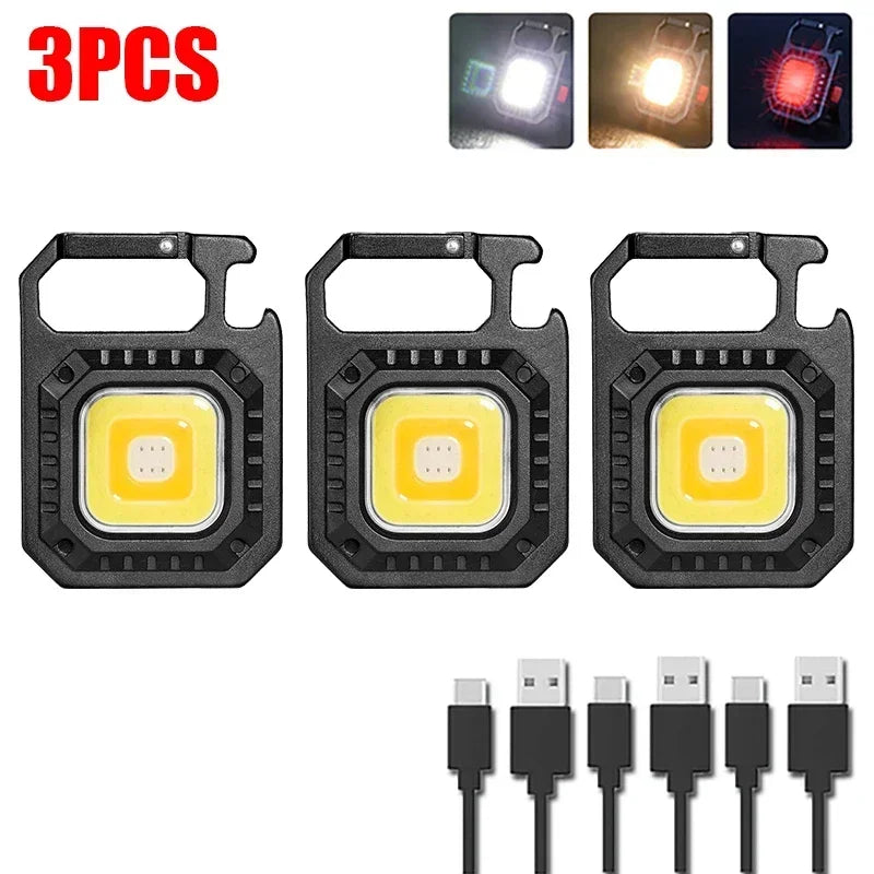 Heinast Mini LED Flashlight Magnetic COB Outdoor Camping Pocket Work Light 800 Lumens USB Rechargeable 7 Modes Spotlights