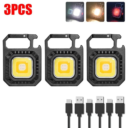 Heinast Mini LED Flashlight Magnetic COB Outdoor Camping Pocket Work Light 800 Lumens USB Rechargeable 7 Modes Spotlights