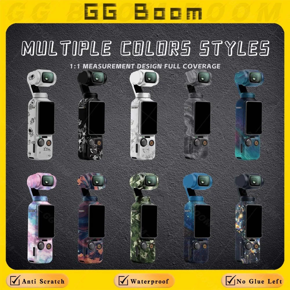 Camera Waterproof Full Body Sticker Kit Anti-Scratch Protective Film Colorful PVC Decal Accessories For OSMO Pocket 3