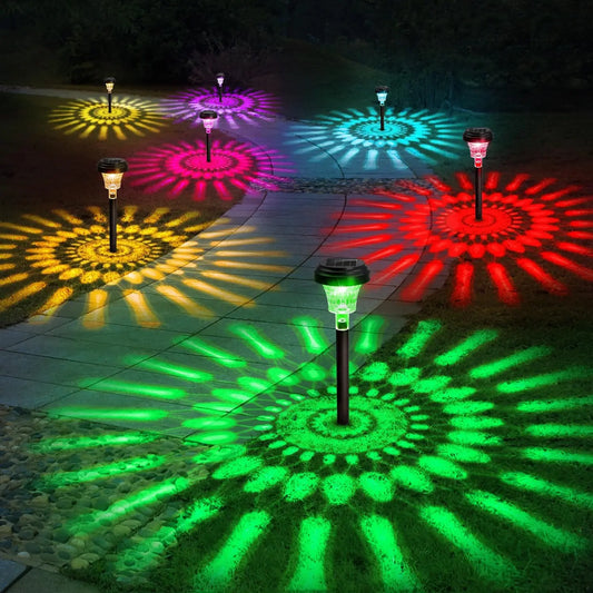 Solar Pathway Lights - RGB Color Changing LED Garden Lights IP67 Waterproof