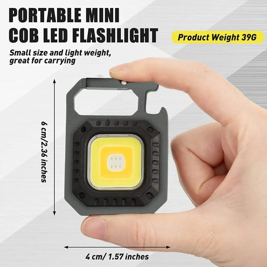 Heinast Mini LED Flashlight Magnetic COB Outdoor Camping Pocket Work Light 800 Lumens USB Rechargeable 7 Modes Spotlights