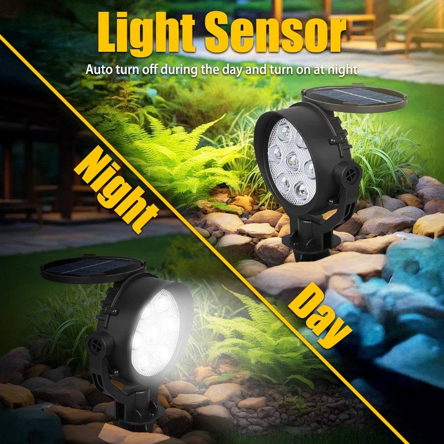 Solar LED Spotlight Outdoor – 1/2 Pack RGB & Warm/White Options | Waterproof Garden Landscape Light for Yard, Pathway & Trees