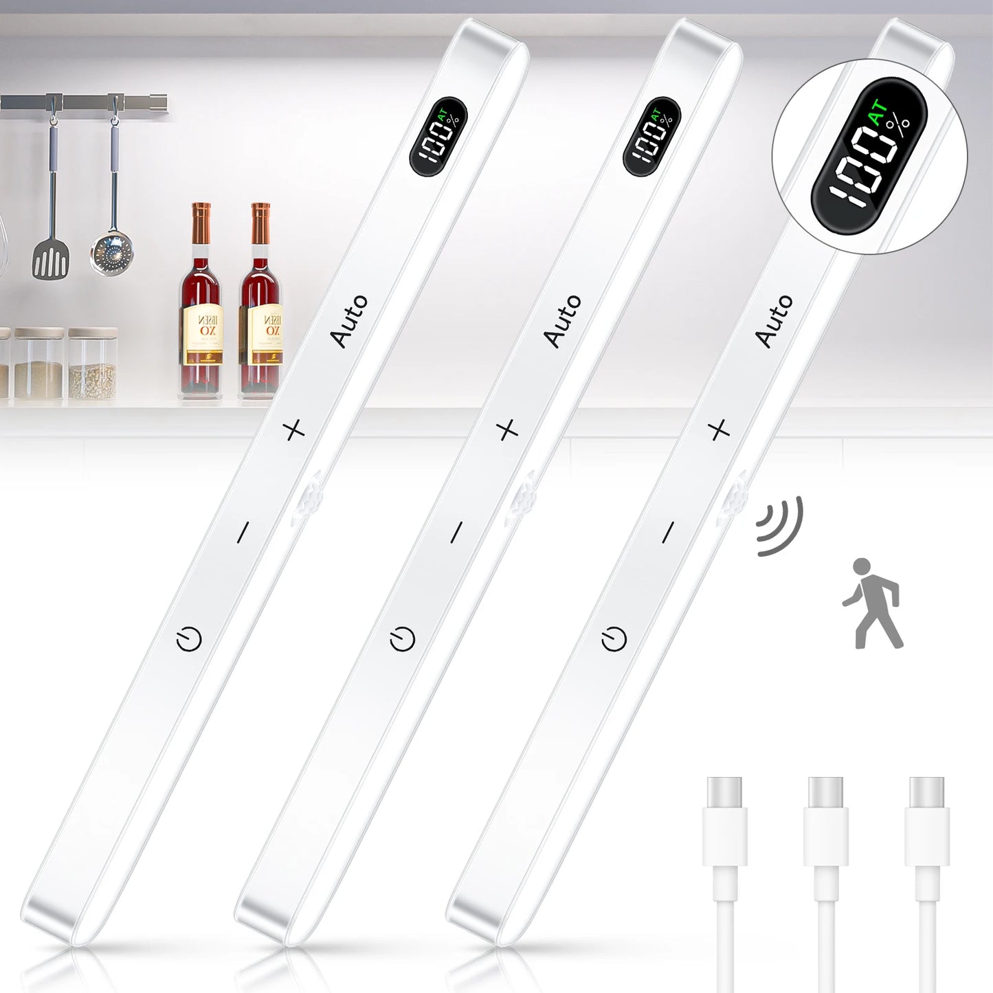 Willed™ UltraBright Motion Sensor Cabinet Light — Wireless Rechargeable LED Bar | 60 LEDs | Auto-On Motion Detection | USB Fast Charge | Perfect for Kitchen, Closet & Home Lighting