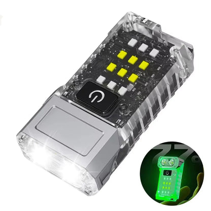 Mini USB Rechargeable LED Flashlight Portable Magnetic Work Light Super Bright COB Torch for Outdoor Camping Emergency Lantern