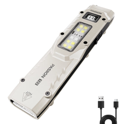 High-Power Tactical LED Flashlight | 1500LM Rechargeable EDC Work Light | COB + Front Beam | Magnetic Base | USB Fast Charging