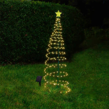 Solar Powered Christmas Tree Light - 8 Modes LED Garden Yard Landscape Decoration