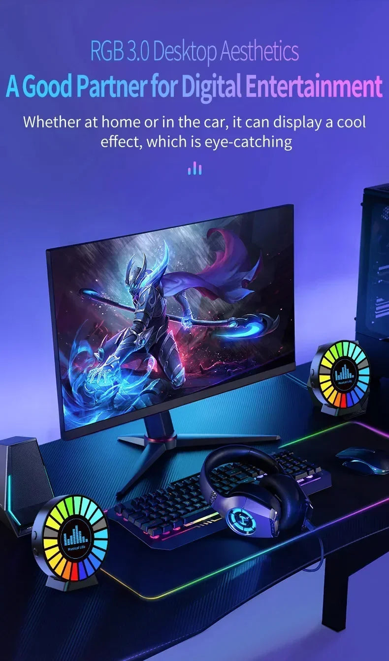 Aromatherapy Car Air Freshener Light - Magnetic RGB Ambient Lamp with Rechargeable Battery