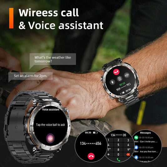 IP68 Waterproof Smartwatch – 600mAh Battery, Heart Rate, Compass, Sport Tracking – BAMİR Online Store’s