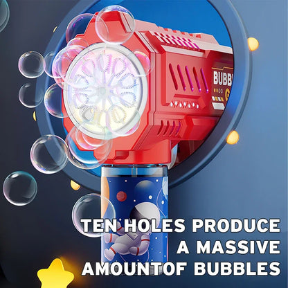 Automatic Bubble Gun Machine – 20 Modes Bubble Blower Toy for Kids, LED Light Up Bubble Gun with Bubble Liquid – Outdoor Summer Fun Beach Toy Gift