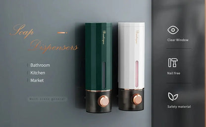 450ml Press-Type Wall Mounted Soap Dispenser – Leak-Proof Refillable Shampoo & Body Wash Bottle