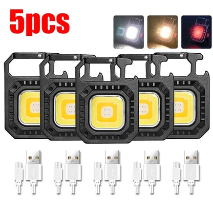 Heinast Mini LED Flashlight Magnetic COB Outdoor Camping Pocket Work Light 800 Lumens USB Rechargeable 7 Modes Spotlights