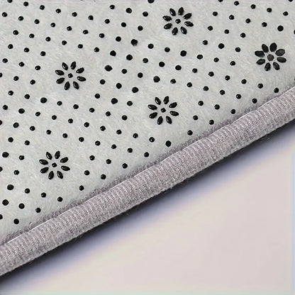 Cute Cartoon Bathroom Absorbent Anti-Slip Foot Mat – Soft Flannel, Fast Drying, Dirt-Resistant, Perfect for Shower, Entrance & Bedroom