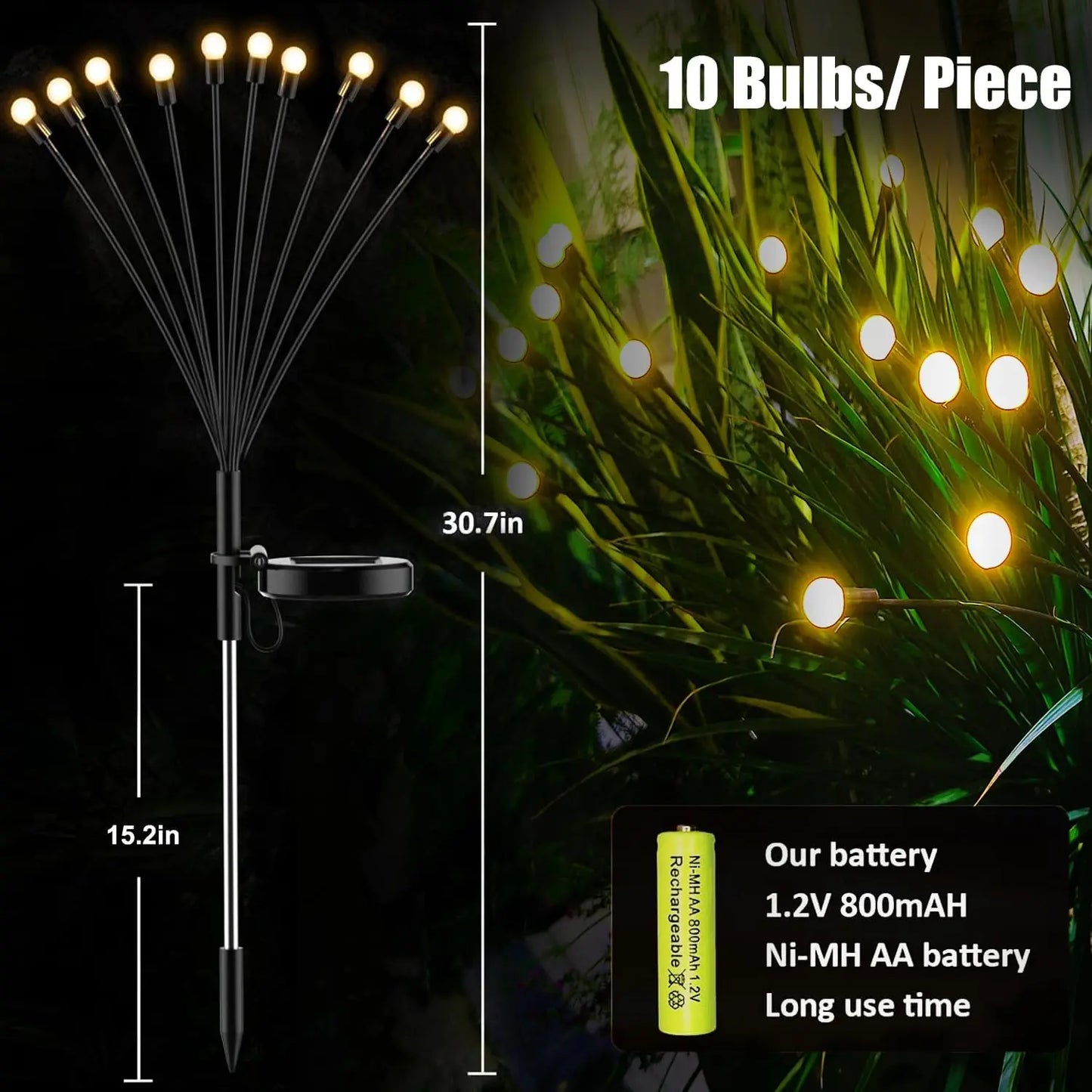 Solar Firefly Garden Lights - Waterproof LED Outdoor Decorative Lights