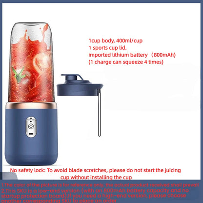 1PCS Portable Juice Extractor - Rechargeable Small Juicer Cup with Mixing Function (2 Cups)