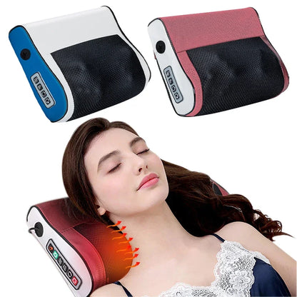 Multi-Functional Heated Neck & Shoulder Massager – Deep Tissue Kneading, Adjustable Hot Compress, Pain Relief Pillow for Home & Office