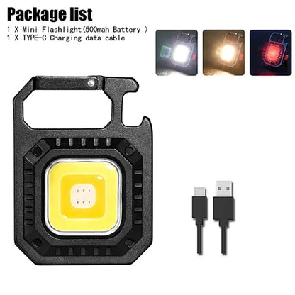 Heinast Mini LED Flashlight Magnetic COB Outdoor Camping Pocket Work Light 800 Lumens USB Rechargeable 7 Modes Spotlights