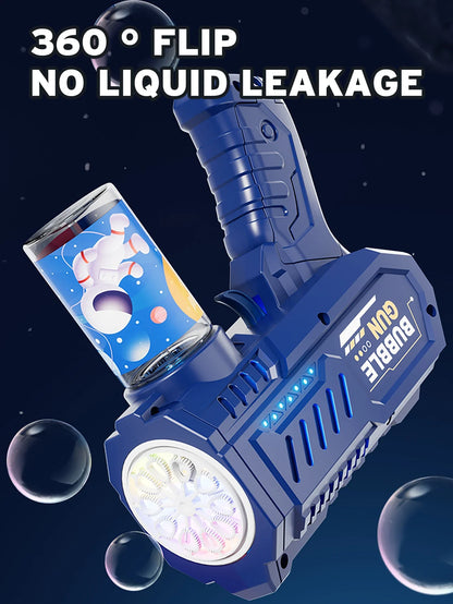 Automatic Bubble Gun Machine – 20 Modes Bubble Blower Toy for Kids, LED Light Up Bubble Gun with Bubble Liquid – Outdoor Summer Fun Beach Toy Gift