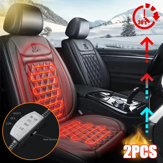 Heated Car Seat Cushion 12V – Winter Rapid Heating, Universal Fit, Anti-Slip, Adjustable Temperature – Winter Car Seat Warmer Pad (1PC / 2PCS)