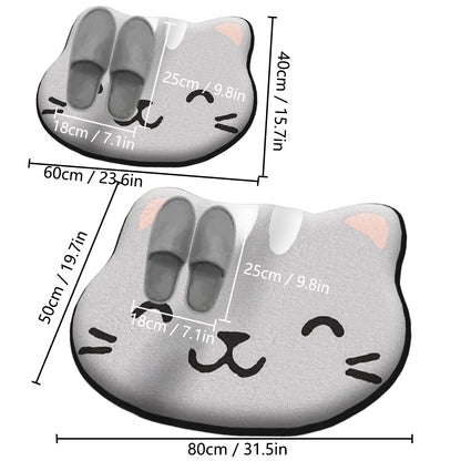 Cute Cartoon Bathroom Absorbent Anti-Slip Foot Mat – Soft Flannel, Fast Drying, Dirt-Resistant, Perfect for Shower, Entrance & Bedroom