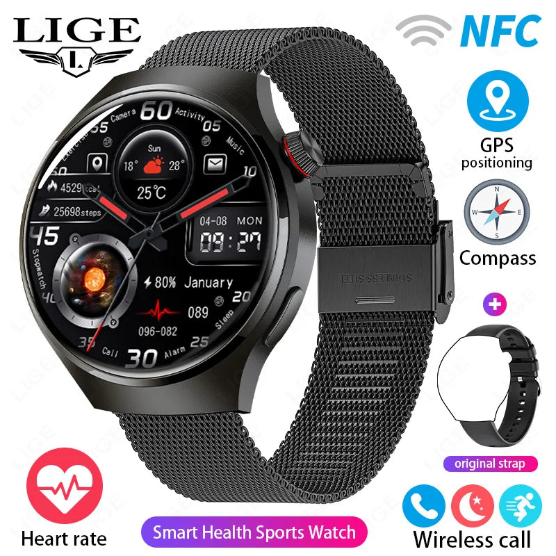 3ATM Waterproof Smartwatch for Men – 360×360 HD Display, Bluetooth Calling, Heart & Health Monitoring, Outdoor Sports Fitness Watch – BAMİR Online Store’s