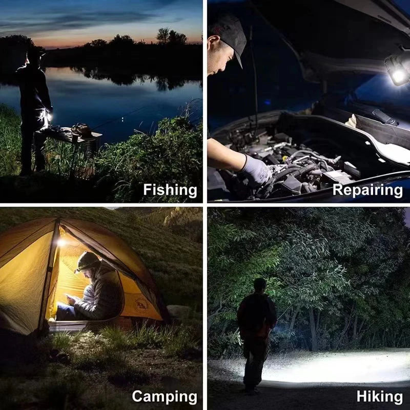 1-3PacK Multifunction Keychain Lighting 7 Modes COB Flashlight Portable Rechargeable Emergency Camping Outdoor Hiking Work Lamps