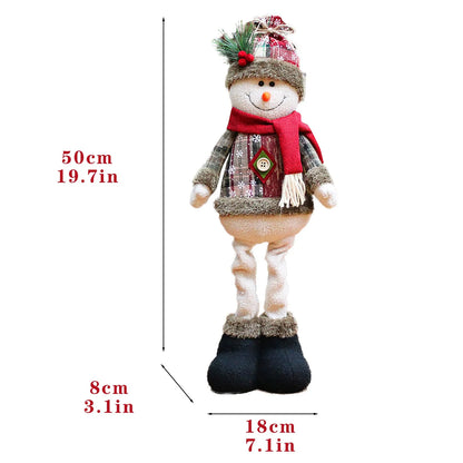 New Large Christmas Santa Claus Snowman Doll - Standing Plush Ornament Decoration for Kids