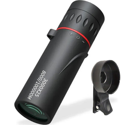 3000×25 HD Long-Range Portable Monocular Telescope – High-Power Zoom, Low-Light Night Vision, Compact Outdoor Camping & Wildlife Spotting Scope