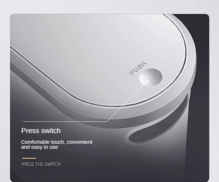 10L Slim Press-Type Bathroom Trash Can with Lid – Modern Leakproof Waste Bin for Home & Office