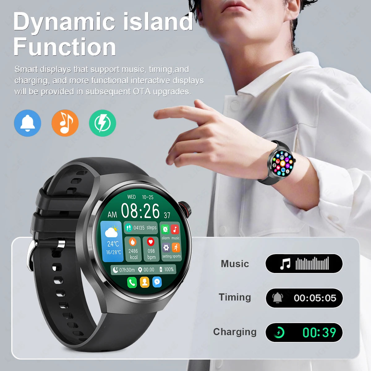 3ATM Waterproof Smartwatch for Men – 360×360 HD Display, Bluetooth Calling, Heart & Health Monitoring, Outdoor Sports Fitness Watch – BAMİR Online Store’s