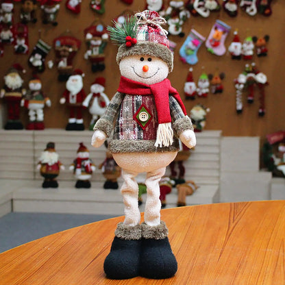 New Large Christmas Santa Claus Snowman Doll - Standing Plush Ornament Decoration for Kids