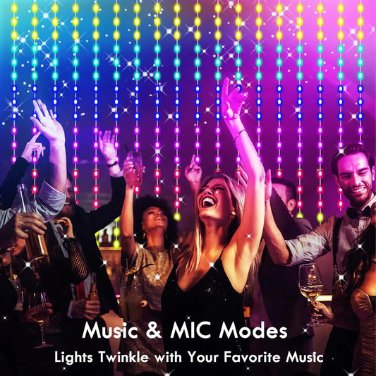 Smart RGB LED Curtain Lights - 3M App Control Fairy String Lights