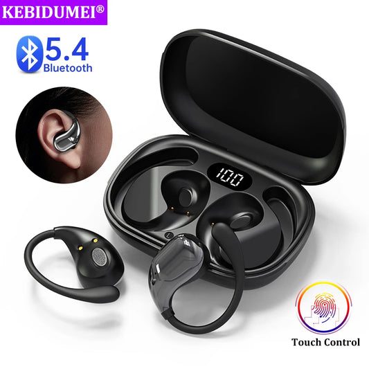 Bluetooth 5.0 Ear Hook Wireless Earbuds - HiFi Stereo Waterproof with LED Display