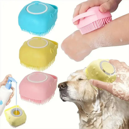 Pet Bath Massage Gloves - Silicone Grooming Brush for Dogs & Cats | Gentle Bathing & Shedding Tool