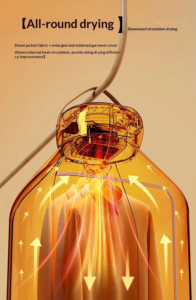 Mini Portable Clothes Dryer - Foldable Quick-Dry Hanging Smart Timer Dryer for Dorm & Home