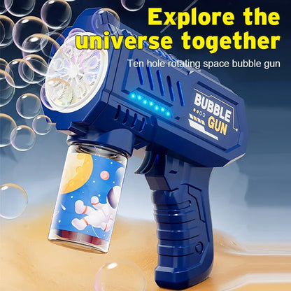 Automatic Bubble Gun Machine – 20 Modes Bubble Blower Toy for Kids, LED Light Up Bubble Gun with Bubble Liquid – Outdoor Summer Fun Beach Toy Gift