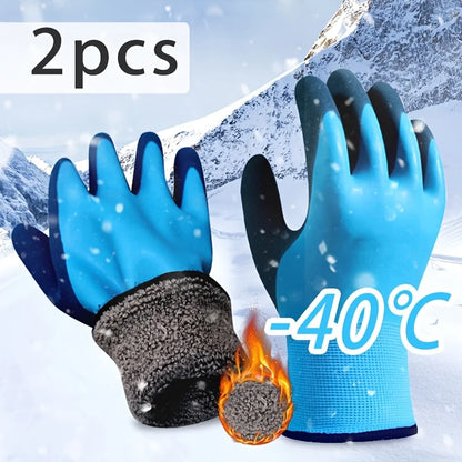 2PCS Winter Thermal Waterproof Gloves – -40°C Cold-Proof, Anti-Slip, Heat-Insulated Work Gloves for Snow, Outdoor, Construction, Fishing