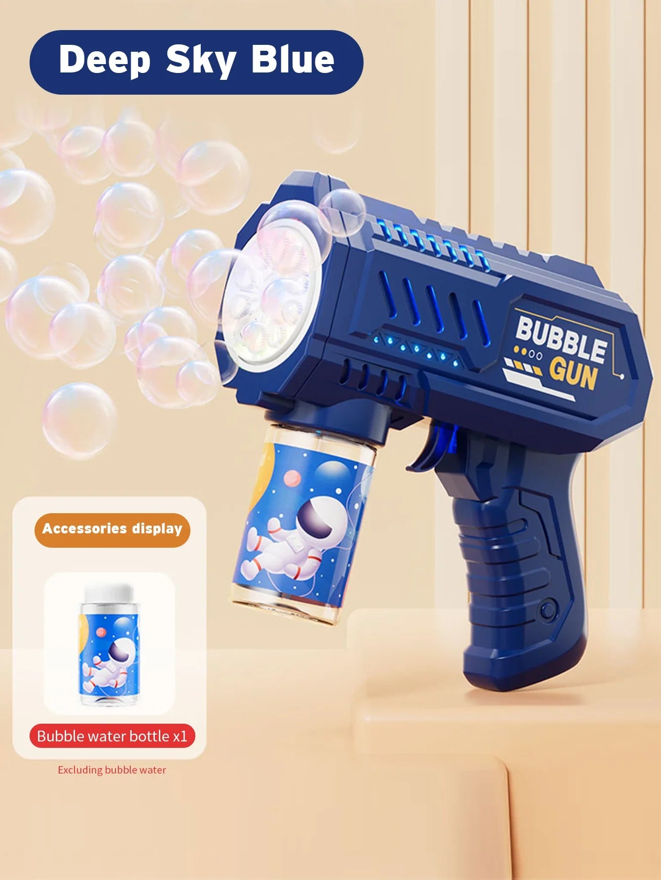 Automatic Bubble Gun Machine – 20 Modes Bubble Blower Toy for Kids, LED Light Up Bubble Gun with Bubble Liquid – Outdoor Summer Fun Beach Toy Gift
