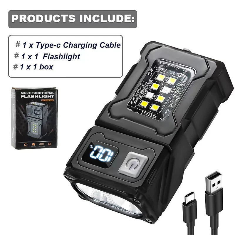 Outdoor Camping Portable 500 Lumens Flashlight / Multi Functional Waterproof Adjustable Angle Riding Flashlights