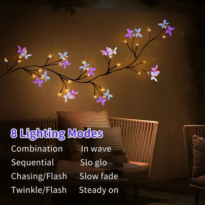 Enchanted Willow Vine Light – 30 LED USB Powered Waterproof Butterfly Wall Decor