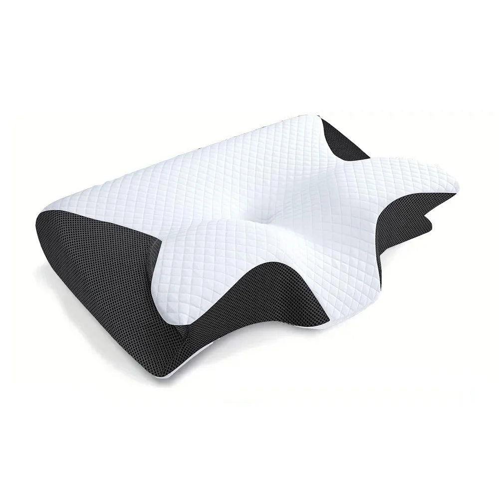 Memory Foam Cervical Pillow - 2-in-1 Ergonomic Orthopedic Neck Pain Relief Pillow