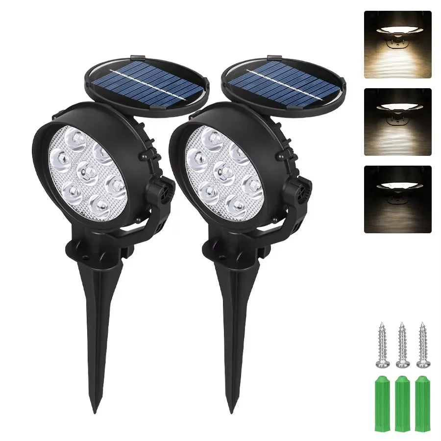 Solar LED Spotlight Outdoor – 1/2 Pack RGB & Warm/White Options | Waterproof Garden Landscape Light for Yard, Pathway & Trees