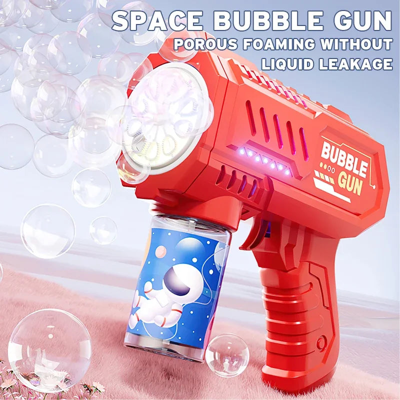 Automatic Bubble Gun Machine – 20 Modes Bubble Blower Toy for Kids, LED Light Up Bubble Gun with Bubble Liquid – Outdoor Summer Fun Beach Toy Gift