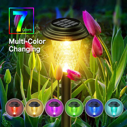 Solar Pathway Lights - RGB Color Changing LED Garden Lights IP67 Waterproof