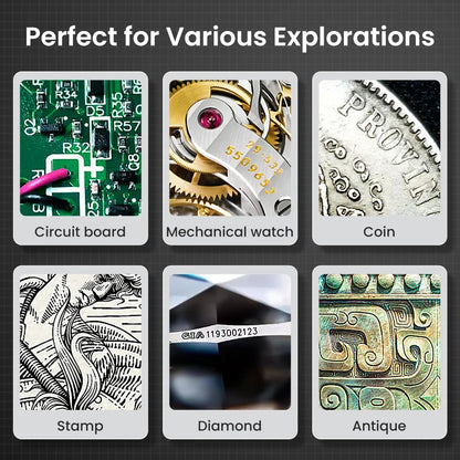 2.8" IPS Digital Magnifier - HD 1080P 100X Portable Microscope with LED Light & Remote Control