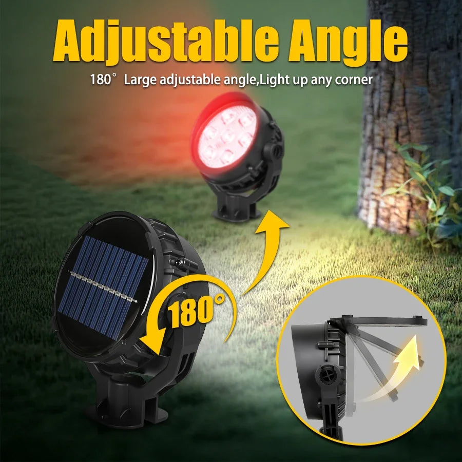 Solar LED Spotlight Outdoor – 1/2 Pack RGB & Warm/White Options | Waterproof Garden Landscape Light for Yard, Pathway & Trees