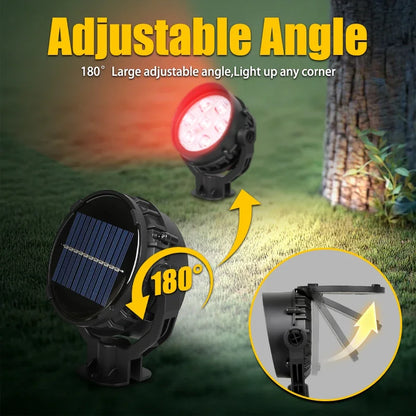 Solar LED Spotlight Outdoor – 1/2 Pack RGB & Warm/White Options | Waterproof Garden Landscape Light for Yard, Pathway & Trees