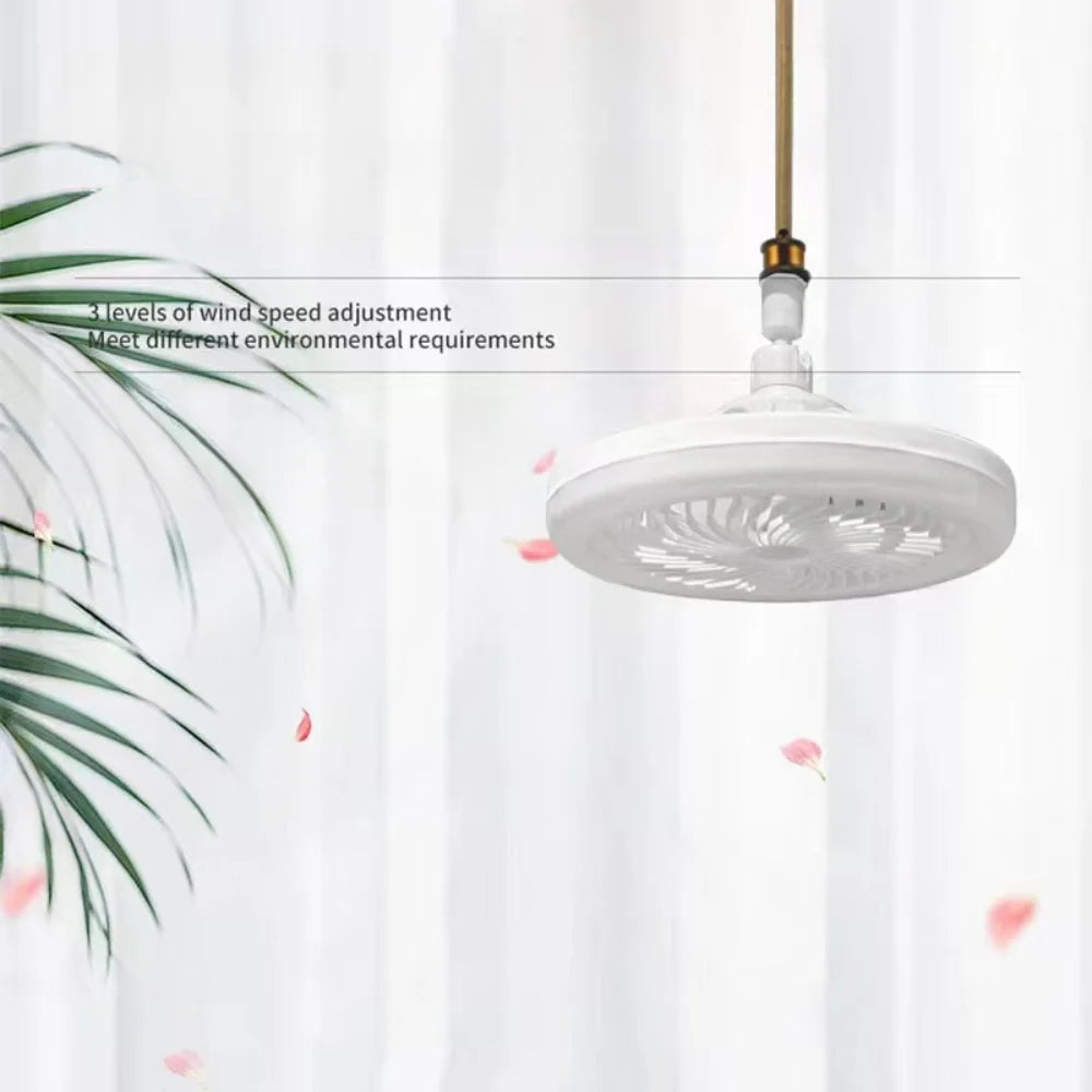 3-in-1 Ceiling Fan Light - Remote Control LED Lamp with E27 Base