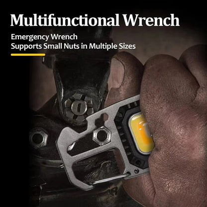 1-3PacK Multifunction Keychain Lighting 7 Modes COB Flashlight Portable Rechargeable Emergency Camping Outdoor Hiking Work Lamps